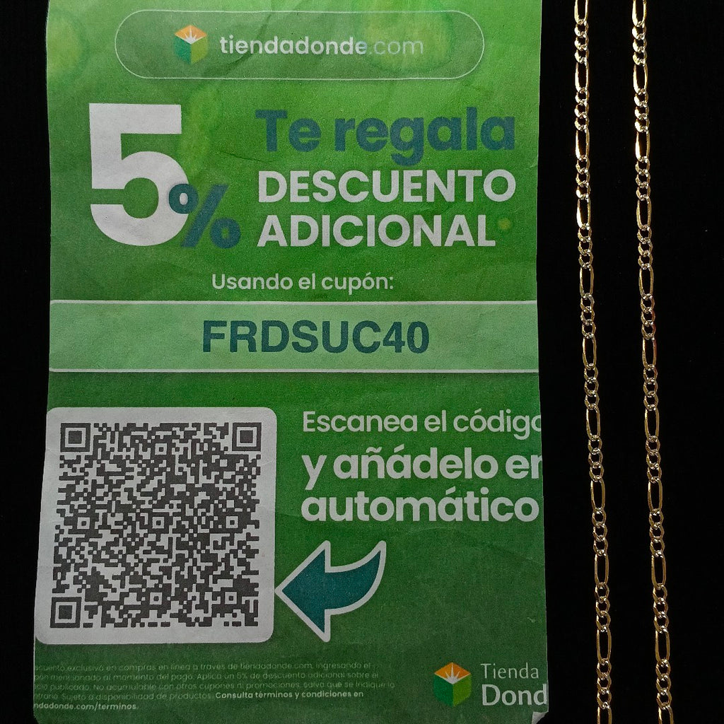 CADENAS 3X1 DIAMANTADA ORO 14K 55 CM 8.5 GR (NUEVO)