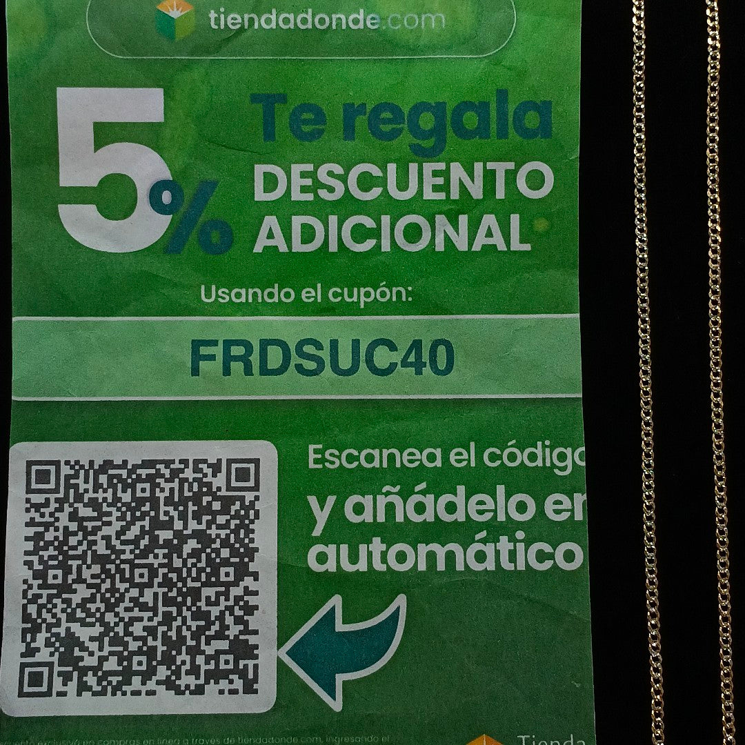 CADENAS BARBADA DIAMANTADA ORO 14K 60 CM 6.2 GR (NUEVO)