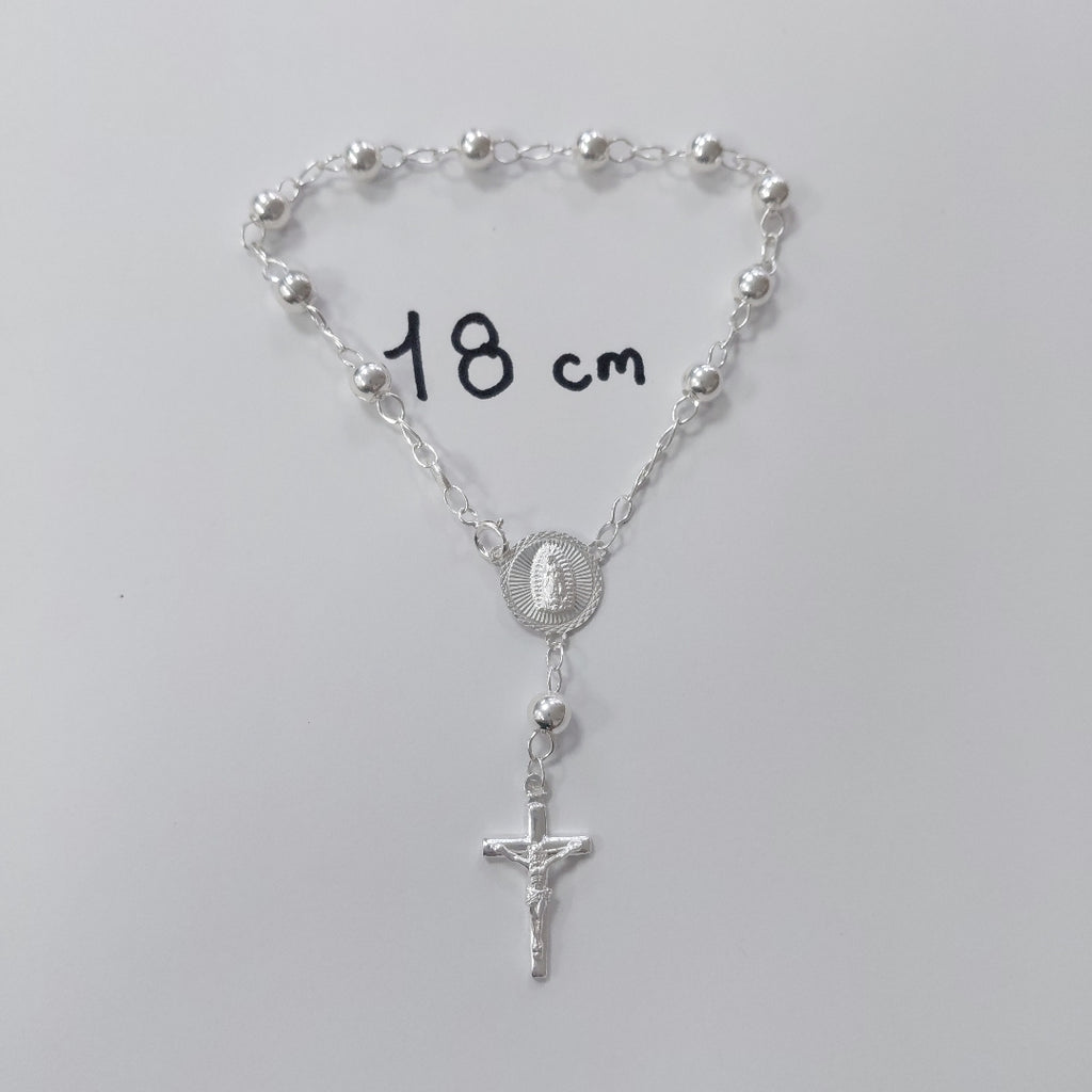 PULSERA TIPO ROSARIO PLATA .925 18 CM 4.22 GR (NUEVO)