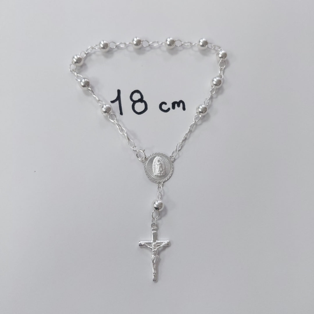 PULSERA TIPO ROSARIO PLATA .925 18 CM 4.22 GR (NUEVO)
