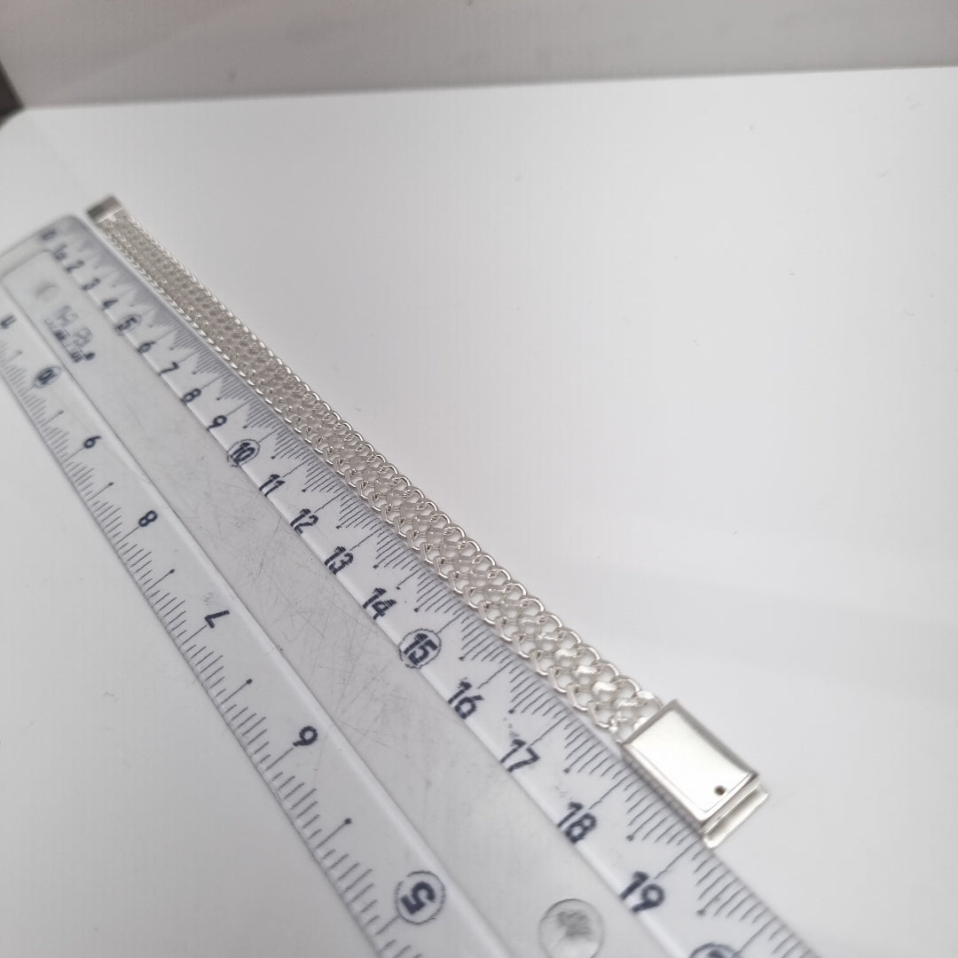 PULSERA TEJIDO CHINO PLATA .925 18 CM 7.6 GR (NUEVO)