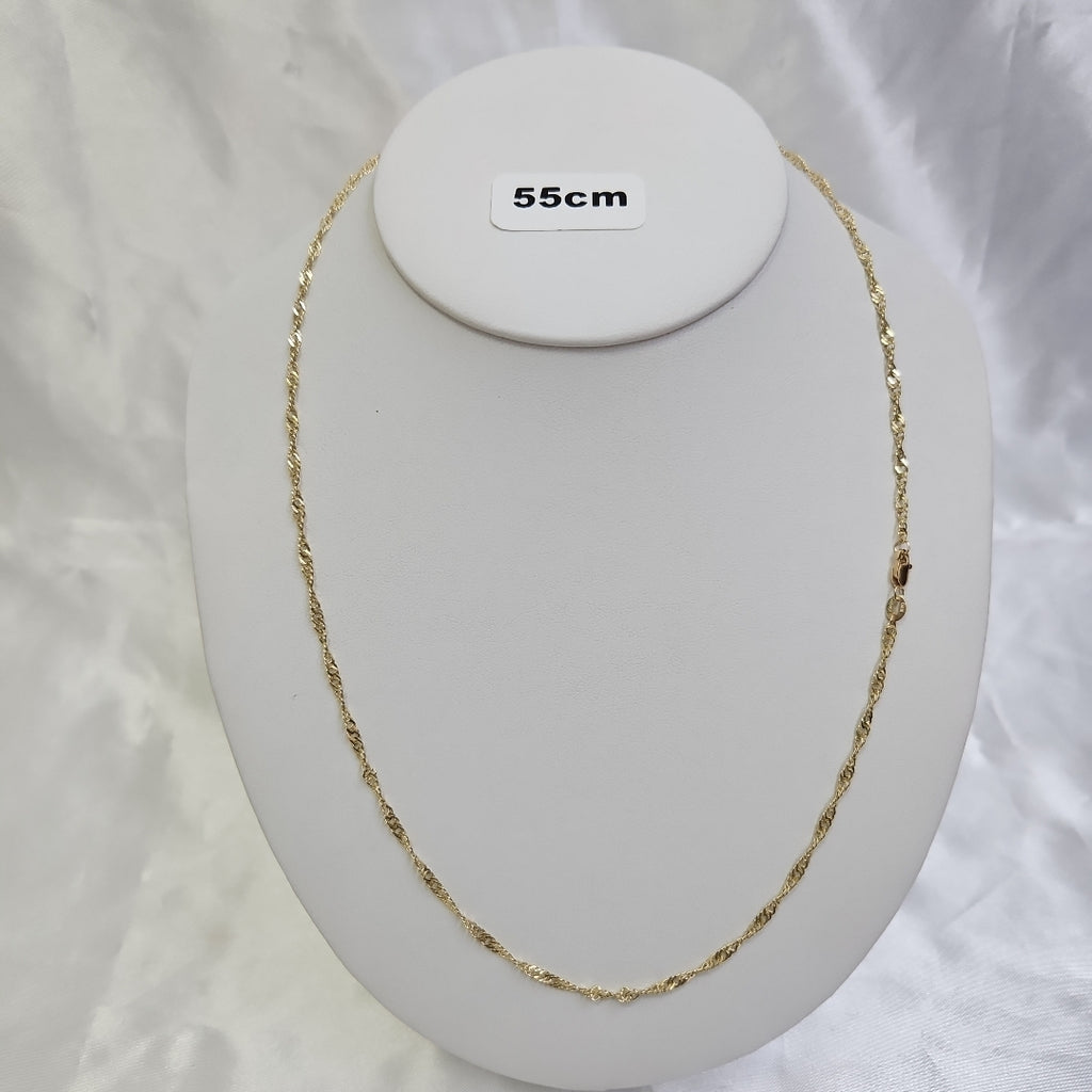 CADENAS TEJIDO MEDIO TZL ORO 14K 55 CM 4.9 GR (NUEVO)