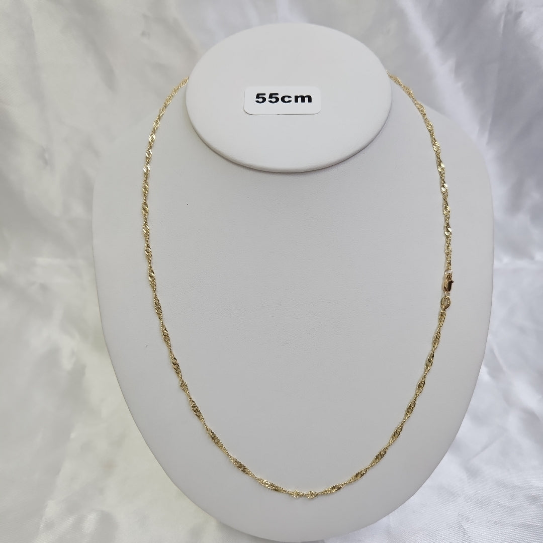 CADENAS TEJIDO MEDIO TZL ORO 14K 55 CM 4.9 GR (NUEVO)