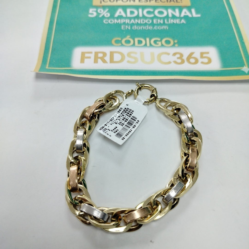 PULSERA ORO COMBINADO 14 K 14.3 GRMS (SEMINUEVO)
