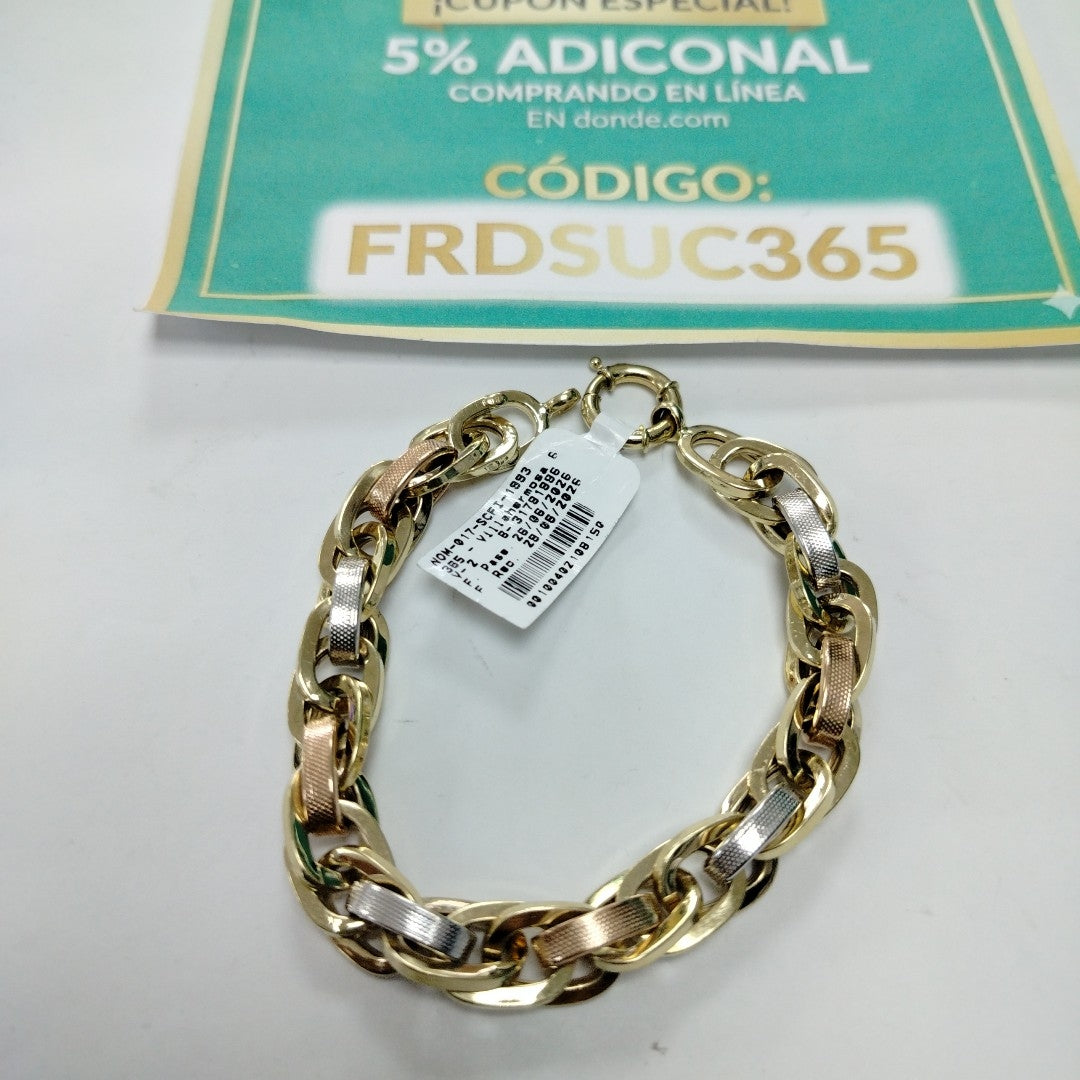 PULSERA ORO COMBINADO 14 K 14.3 GRMS (SEMINUEVO)