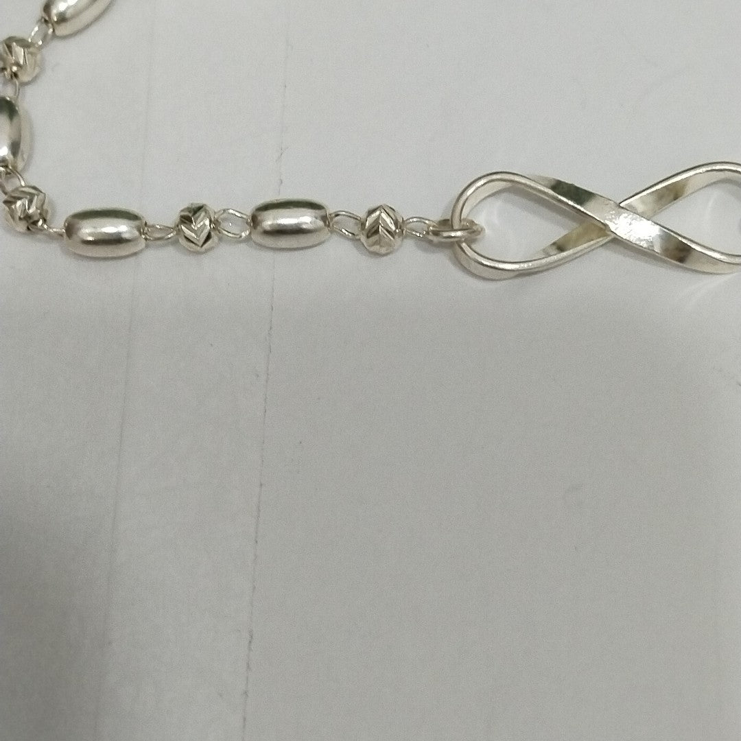 PULSERA TEJIDO INFINITO PLATA .925 18 CM 2.4 GR (NUEVO)