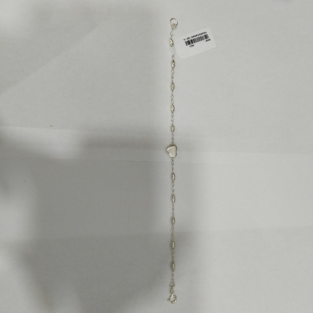 PULSERA TEJIDO CORAZON PLATA .925 18 CM 3.4 GR (NUEVO)