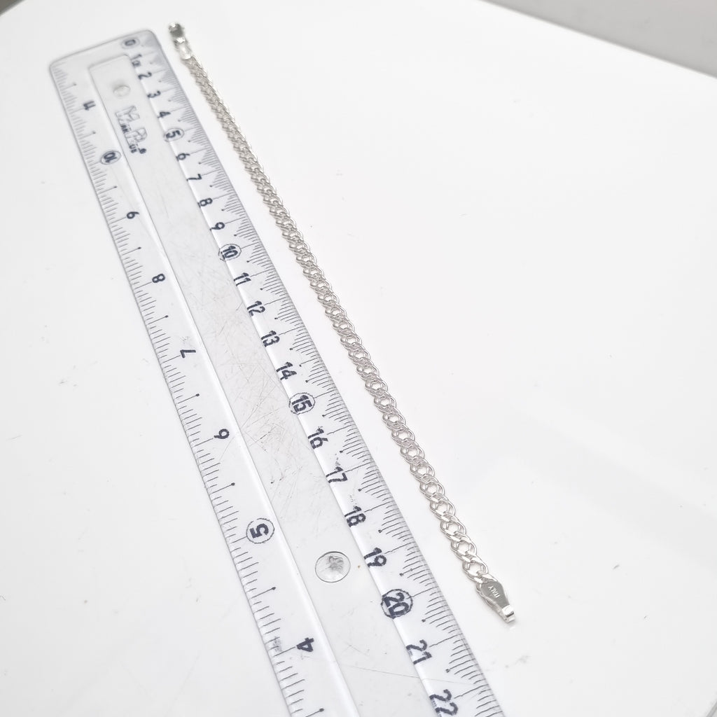 PULSERA DOBLE ESLABON PLATA .925 21 CM 3.63 GR (NUEVO)