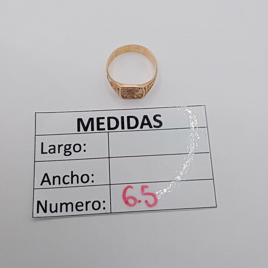 ANILLO DE GRADUACIÓN ORO 10 K 1.8 GRMS (SEMINUEVO)