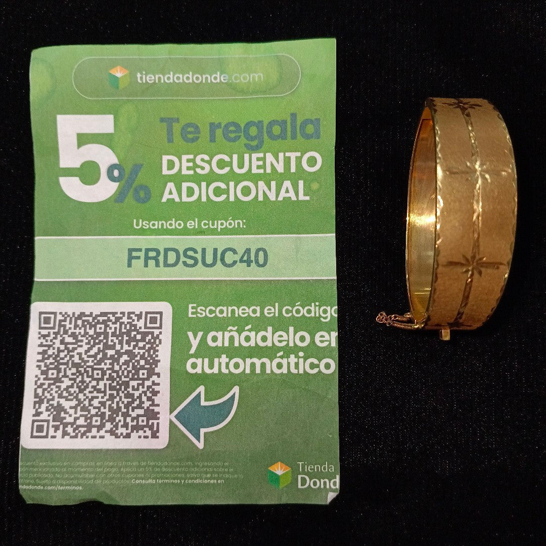 PULSERA RIGIDA ORO 14 K 30,50 GRMS (SEMINUEVO)