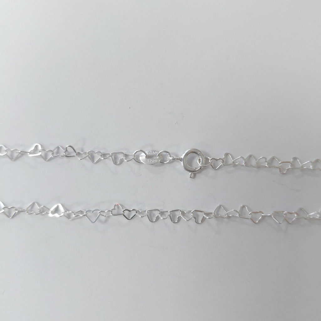 CADENA CORAZONES PLATA .925 50 CM 2.52 GR (NUEVO)