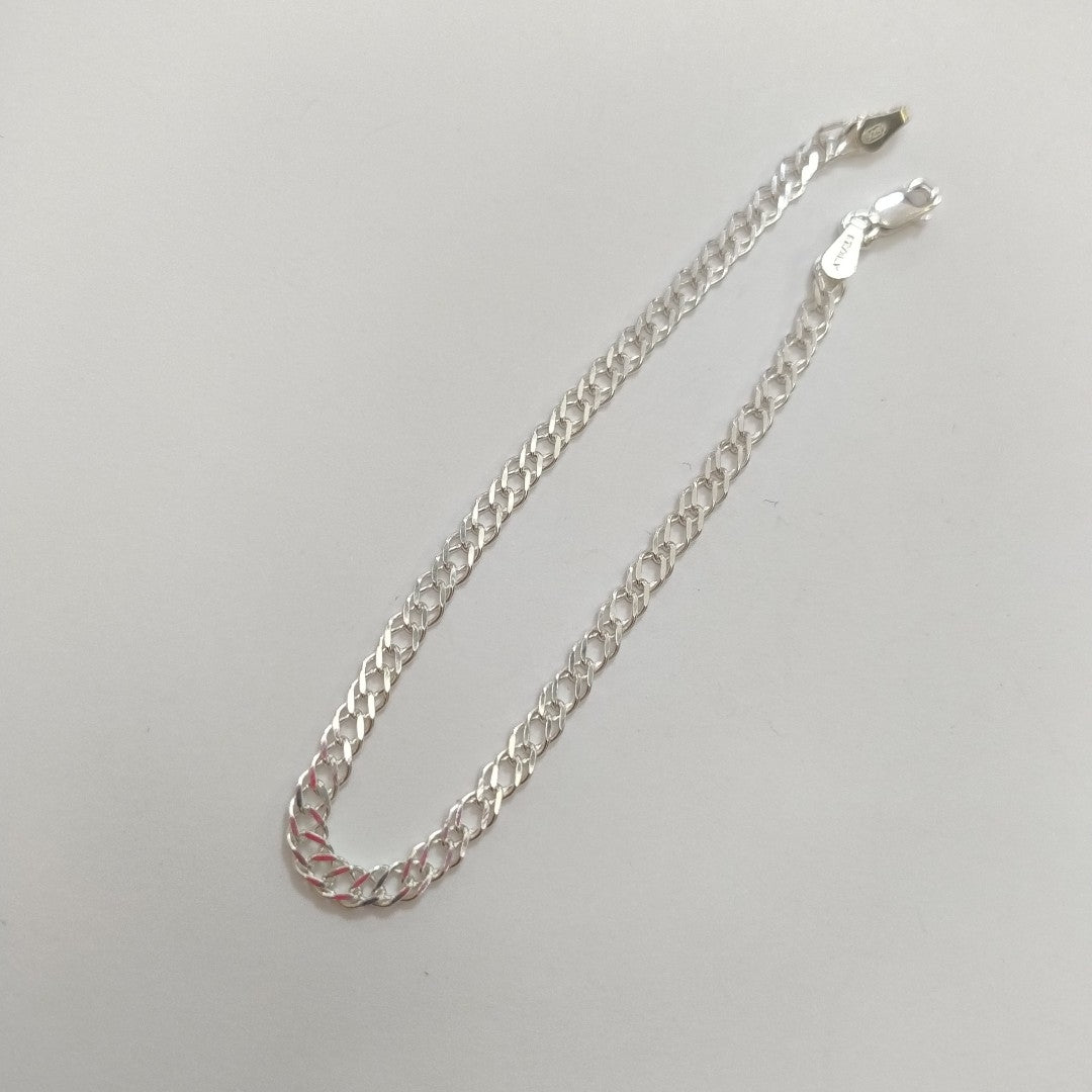 PULSERA DOBLE ESLABON PLATA .925 18 CM 3.63 GR (NUEVO)