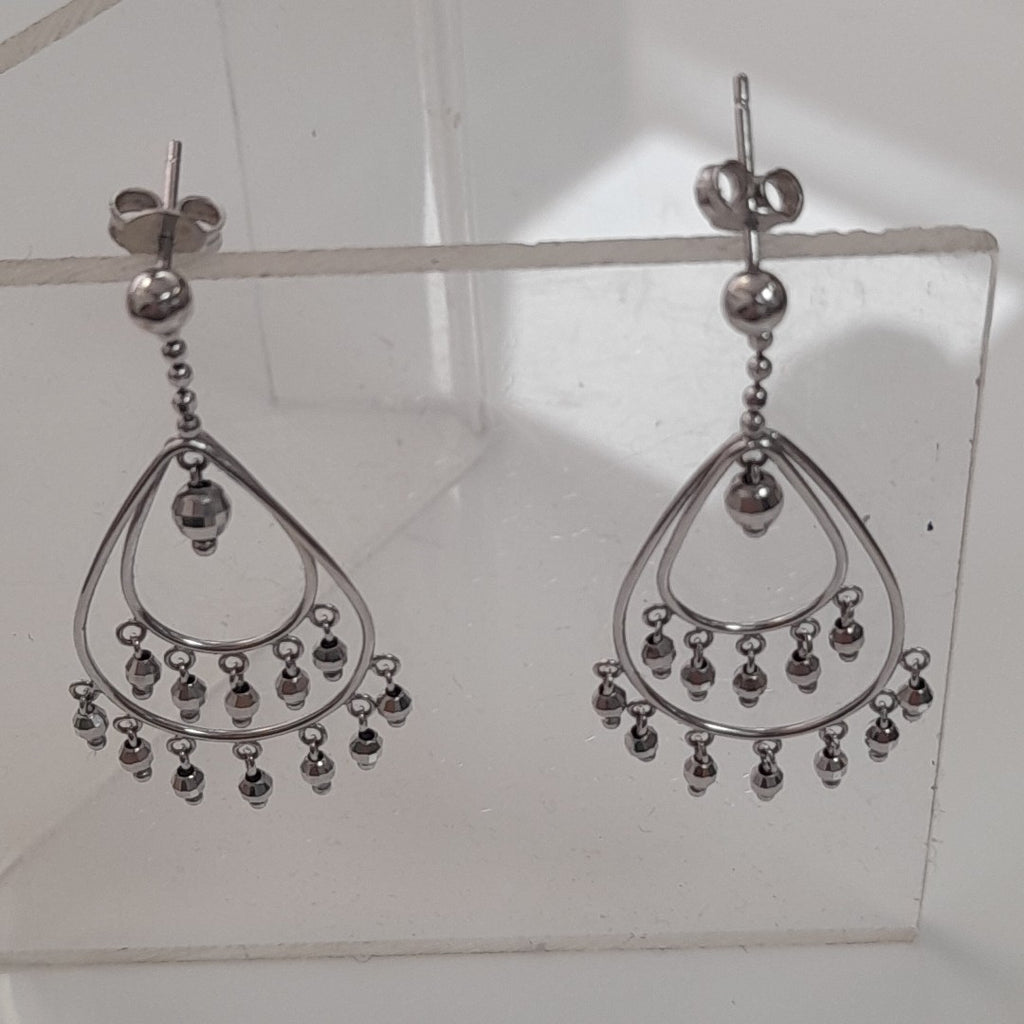 ARETES PAR ORO BLANCO 10 K 4,20 GRMS (SEMINUEVO)
