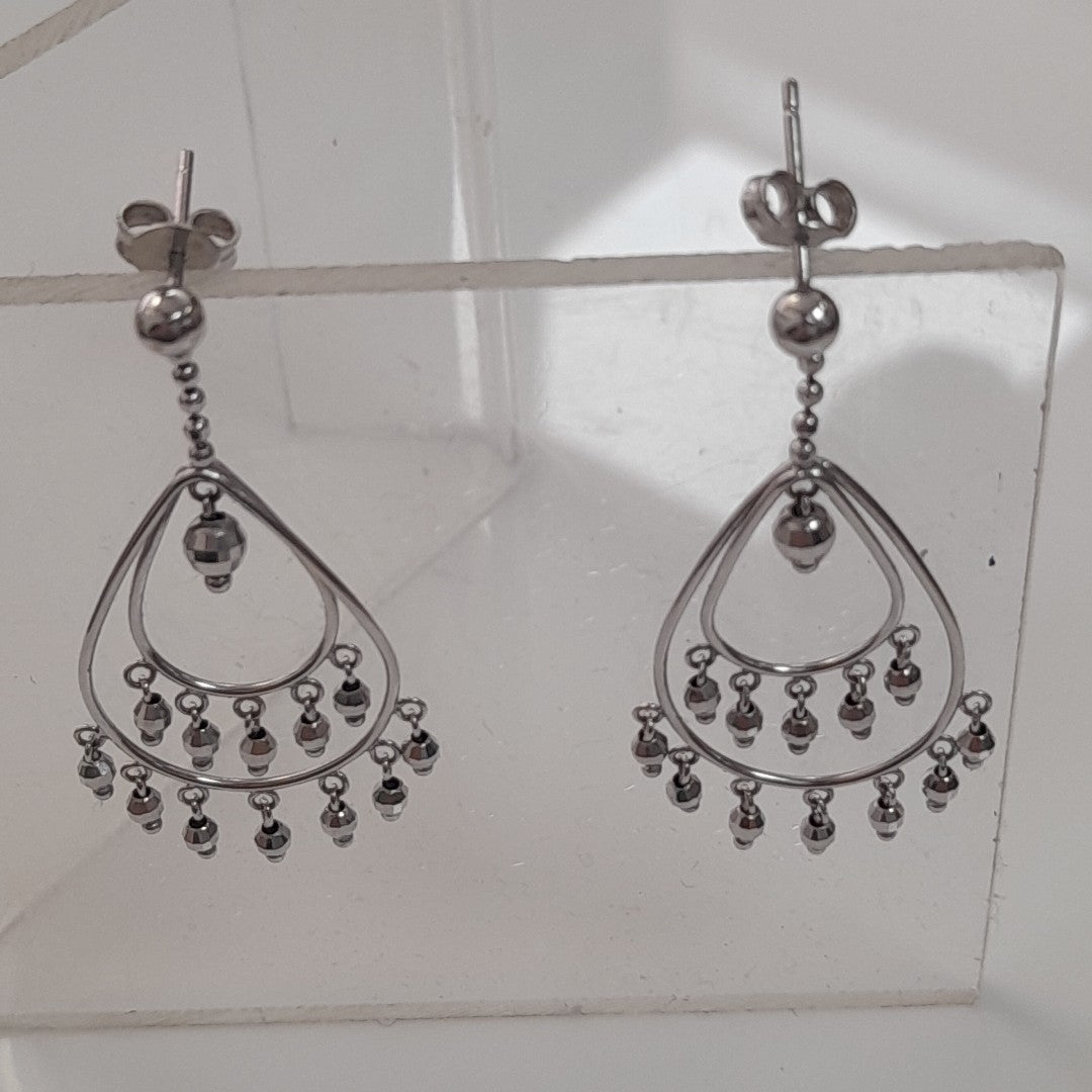 ARETES PAR ORO BLANCO 10 K 4,20 GRMS (SEMINUEVO)