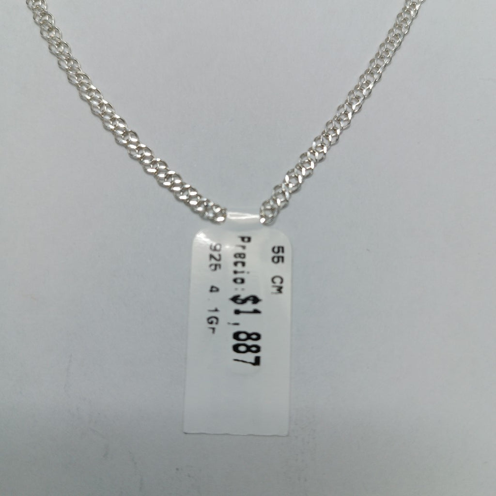 CADENA TEJIDO ESLABONES PLATA .925 55 CM 4.1 GR (NUEVO)