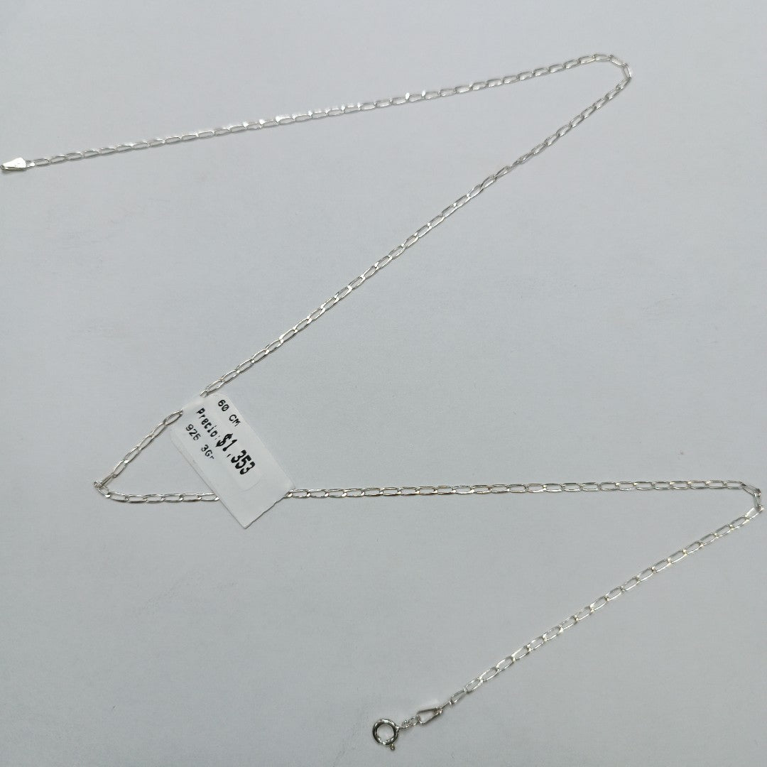 CADENA TEJIDO ESLABONES PLATA .925 60 CM 3 GR (NUEVO)