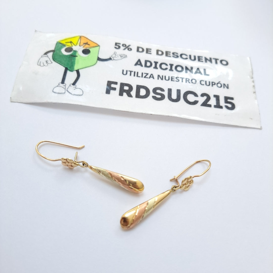 ARETES PAR ORO 10 K 3.2 GRMS (SEMINUEVO)