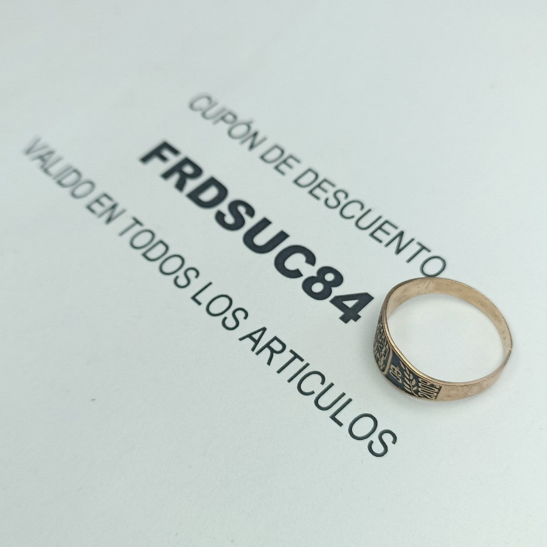 ANILLO DE GRADUACIÓN ORO 8 K 2.2 GRMS (SEMINUEVO)