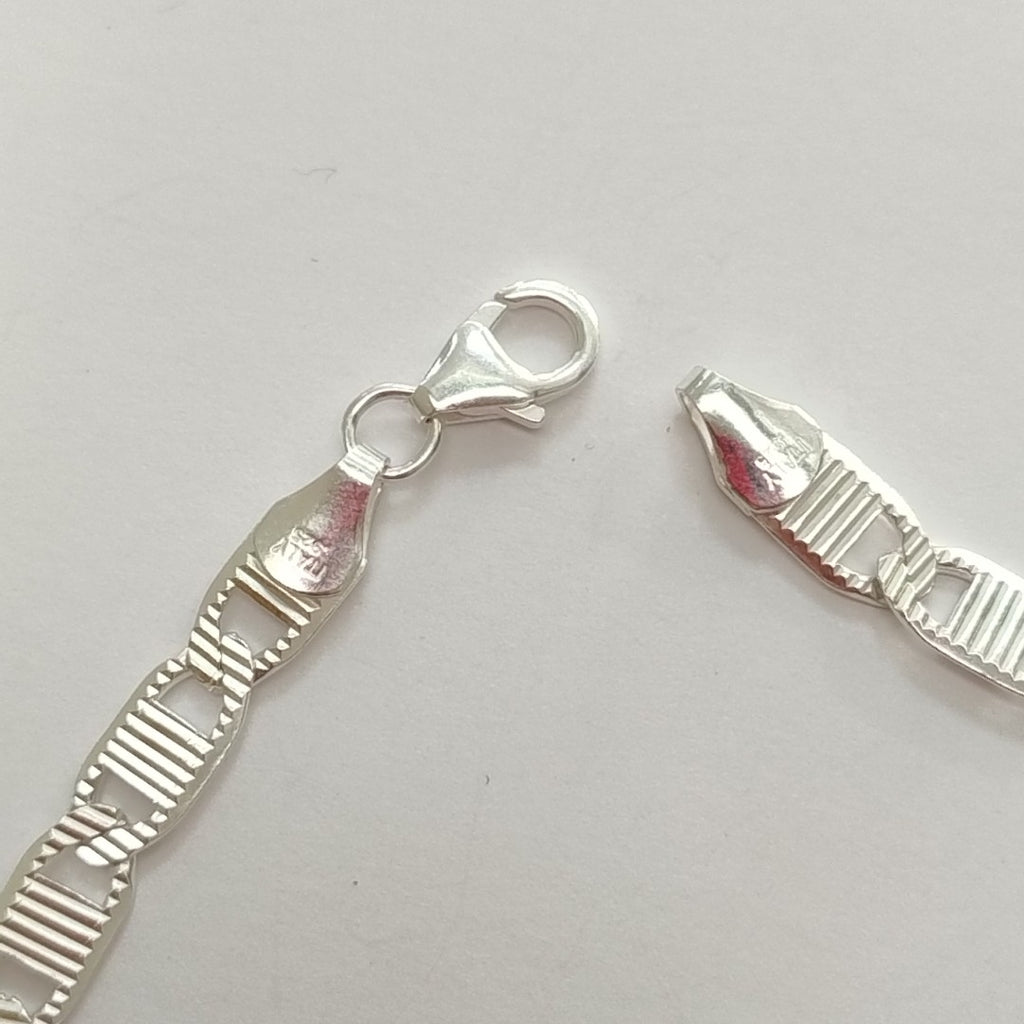 PULSERA TEJIDO ESPEJO PLATA .925 21 CM 7.5 GR (NUEVO)