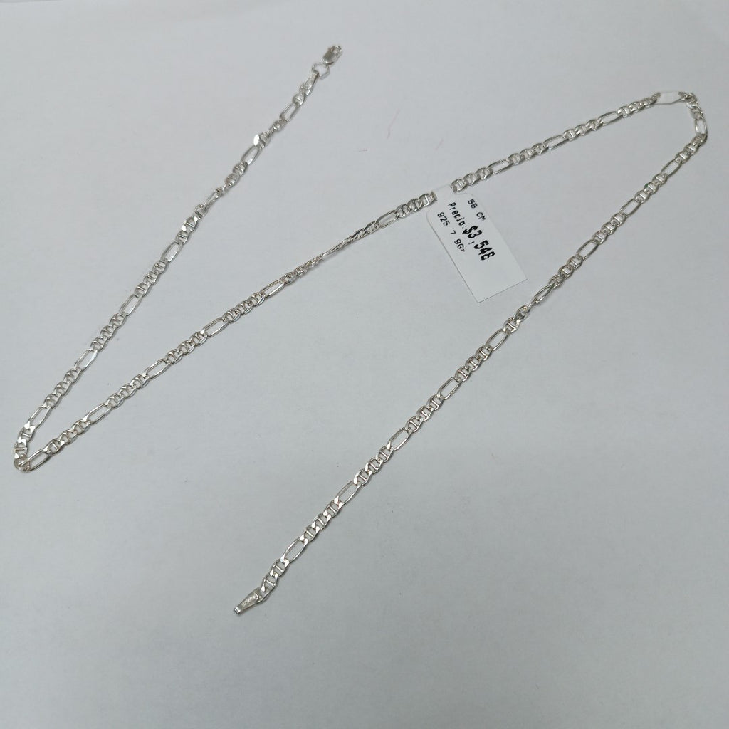 CADENA TEJIDO MARINERO PLATA .925 55 CM 7.9 GR (NUEVO)