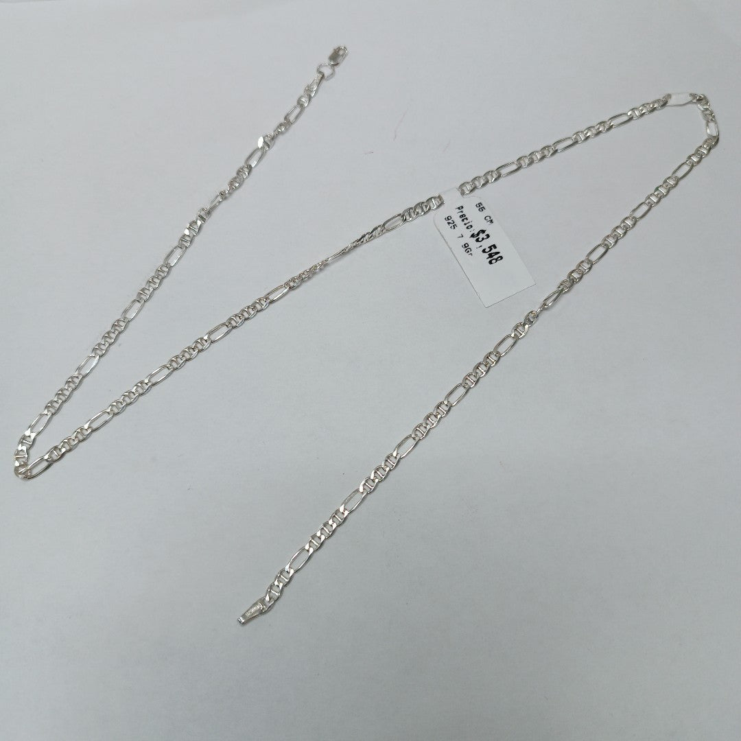 CADENA TEJIDO MARINERO PLATA .925 55 CM 7.9 GR (NUEVO)