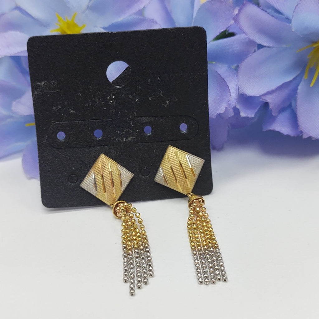 ARETES PAR ORO COMBINADO 14 K 3,10 GRMS (SEMINUEVO)