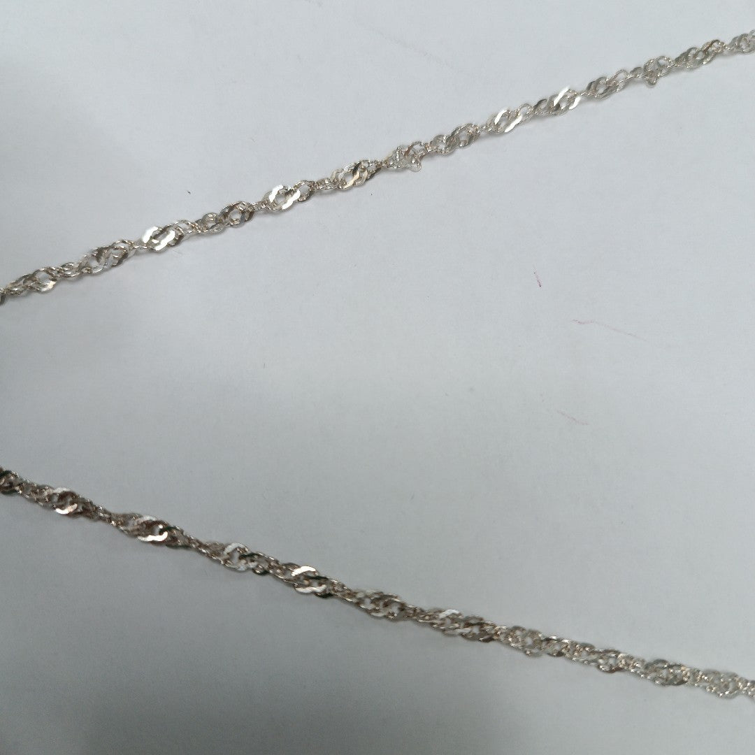 CADENA TEJIDO MEDIO TORZAL PLATA .925 55 CM 5.6 GR (NUEVO)