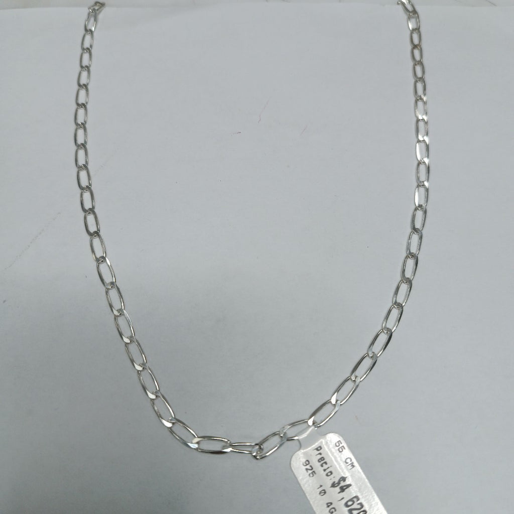 CADENA TEJIDO ESLABONES PLATA .925 55 CM 10.4 GR (NUEVO)
