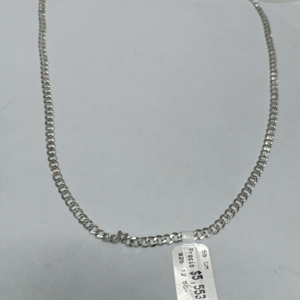 CADENA TEJIDO BARBADO PLATA .925 55 CM 12.5 GR (NUEVO)