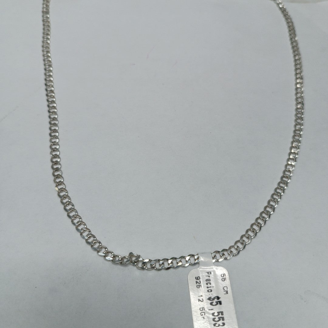 CADENA TEJIDO BARBADO PLATA .925 55 CM 12.5 GR (NUEVO)