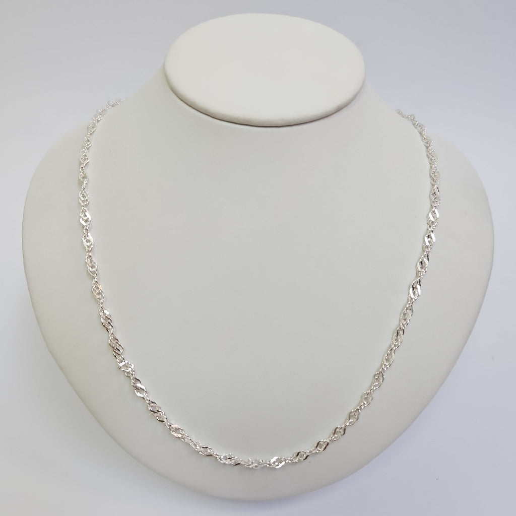 CADENA TEJIDO MEDIO TORZAL PLATA .925 55 CM 5.4 GR (NUEVO)