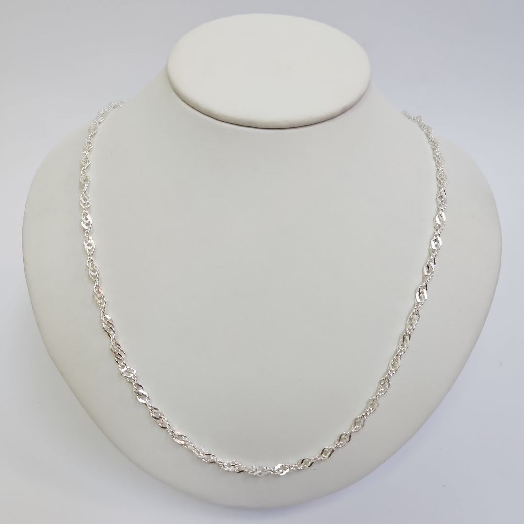 CADENA TEJIDO MEDIO TORZAL PLATA .925 55 CM 5.4 GR (NUEVO)