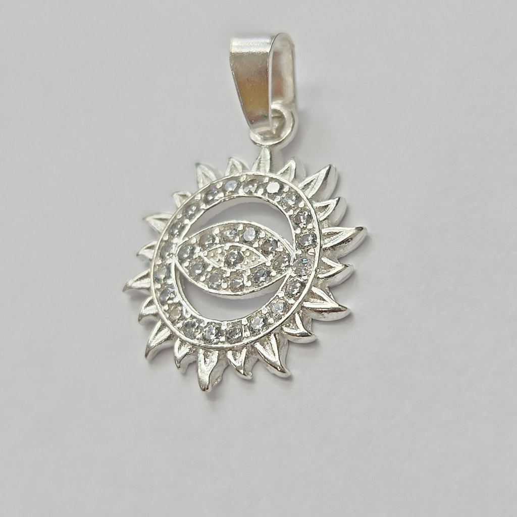 DIJE OJO MAGICO CON CIRCONIAS PLATA .925 2 GR (NUEVO)