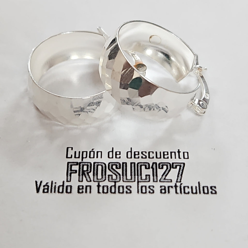 ARETES ARRACADAS FACETADAS PLATA .925 2.8 GR (NUEVO)