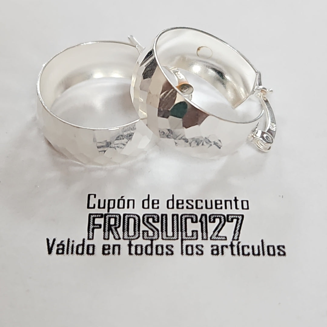 ARETES ARRACADAS FACETADAS PLATA .925 2.8 GR (NUEVO)