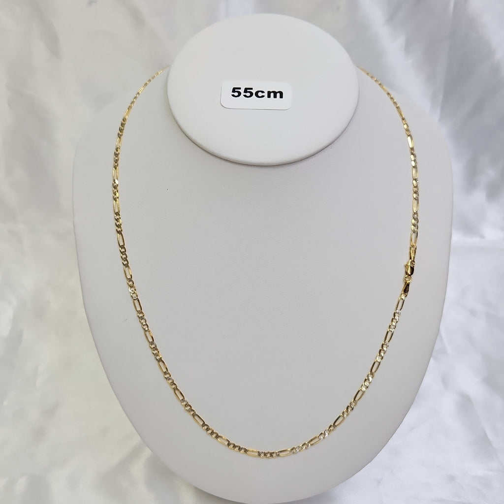 CADENAS TEJIDO 3X1 DIAMANTADO ORO 10K 55 CM 6.2 GR (NUEVO)