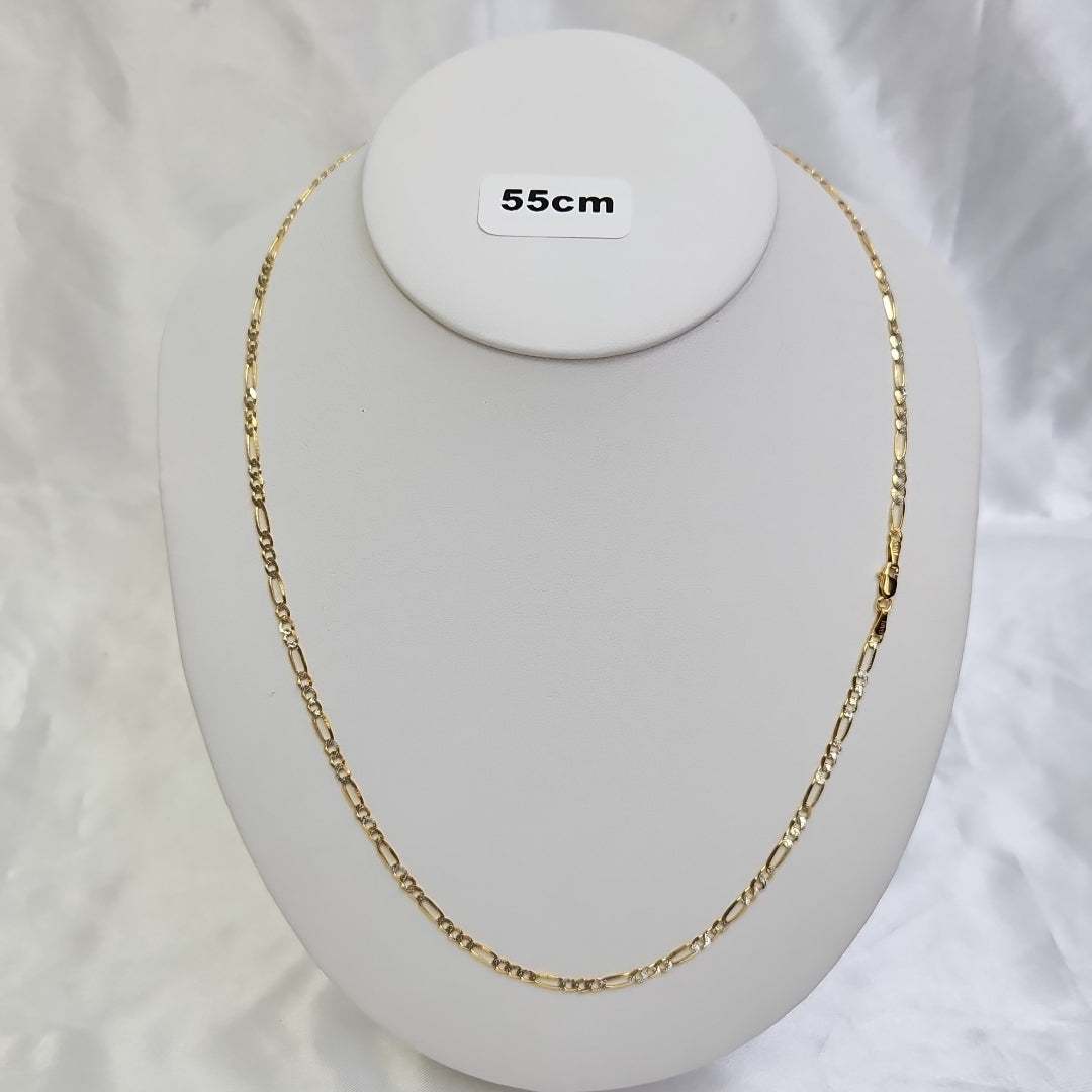 CADENAS TEJIDO 3X1 DIAMANTADO ORO 10K 55 CM 6.2 GR (NUEVO)