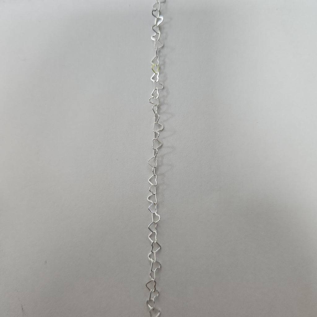 CADENA CORAZONES PLATA .925 55 CM 2.82 GR (NUEVO)