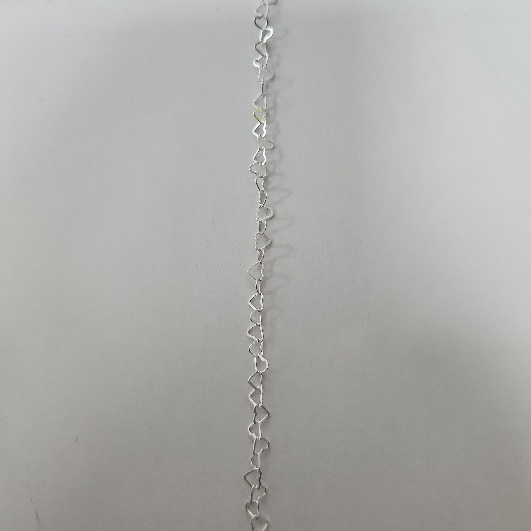CADENA CORAZONES PLATA .925 55 CM 2.82 GR (NUEVO)
