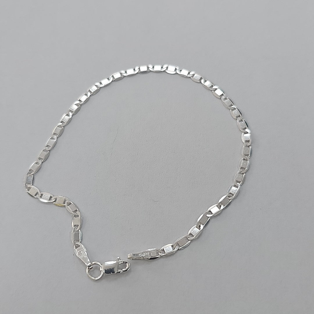 PULSERA TEJIDO ESPEJO PLATA .925 21 CM 2.9 GR (NUEVO)
