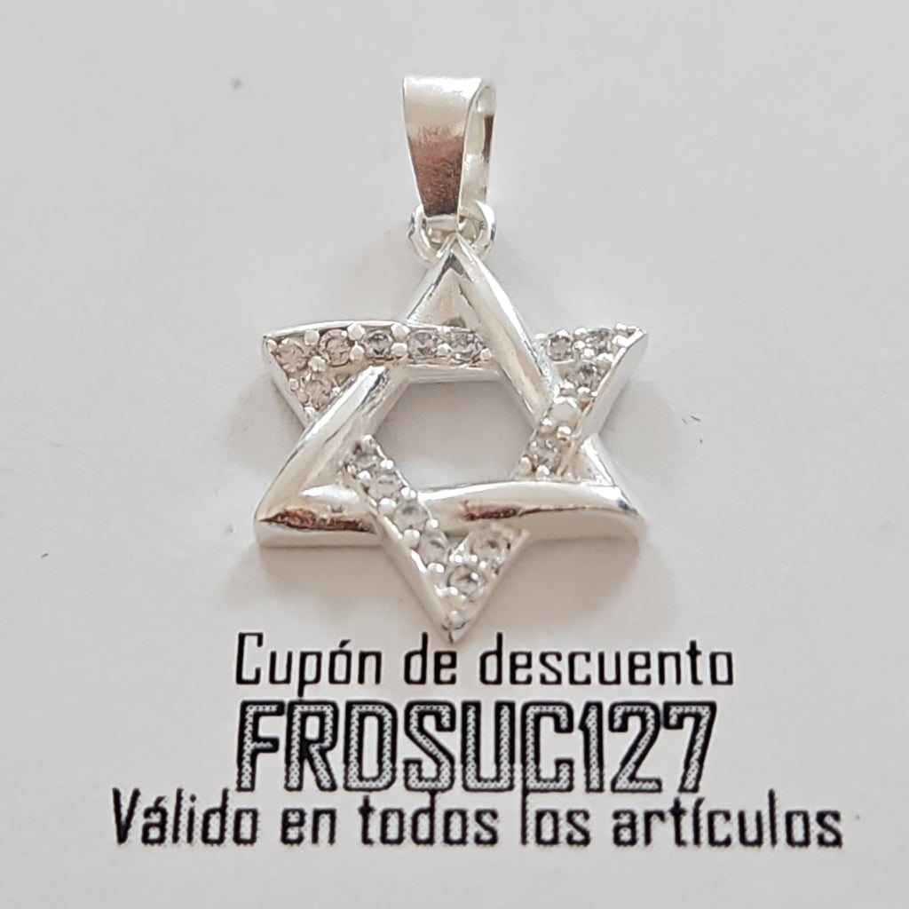 DIJE ESTRELLA DE DAVID C/CIRCONIAS PLATA .925 2.6 GR (NUEVO)