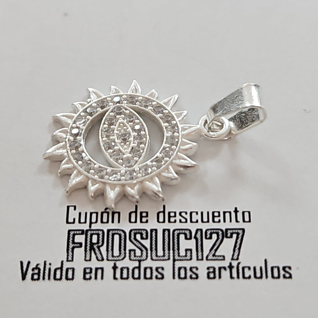 DIJE OJO MAGICO CON CIRCONIAS PLATA .925 1.9 GR (NUEVO)