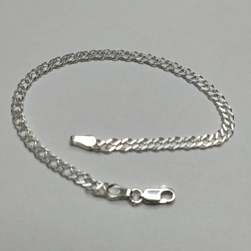 PULSERA DOBLE ESLABON PLATA .925 18 CM 3.53 GR (NUEVO)