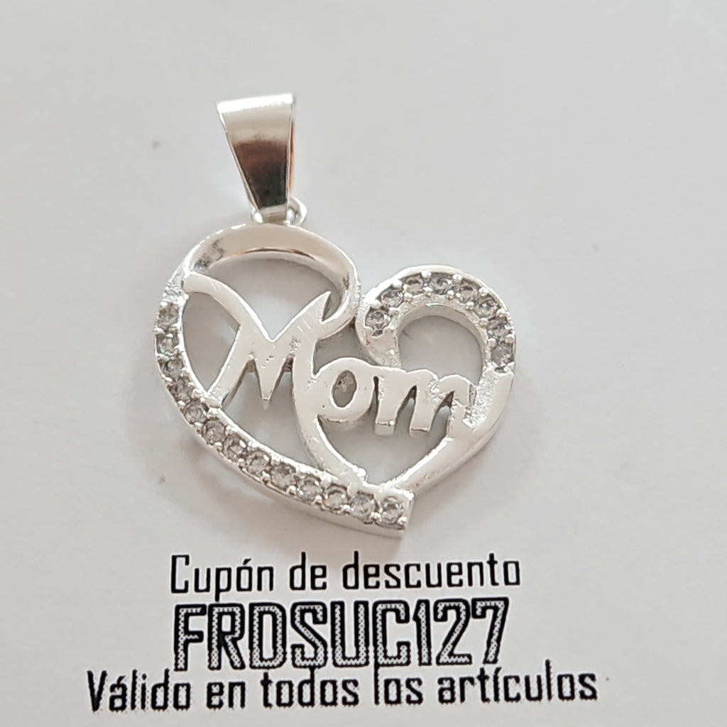DIJE CORAZON C/CIRCONIAS PLATA .925 3.1 GR (NUEVO)