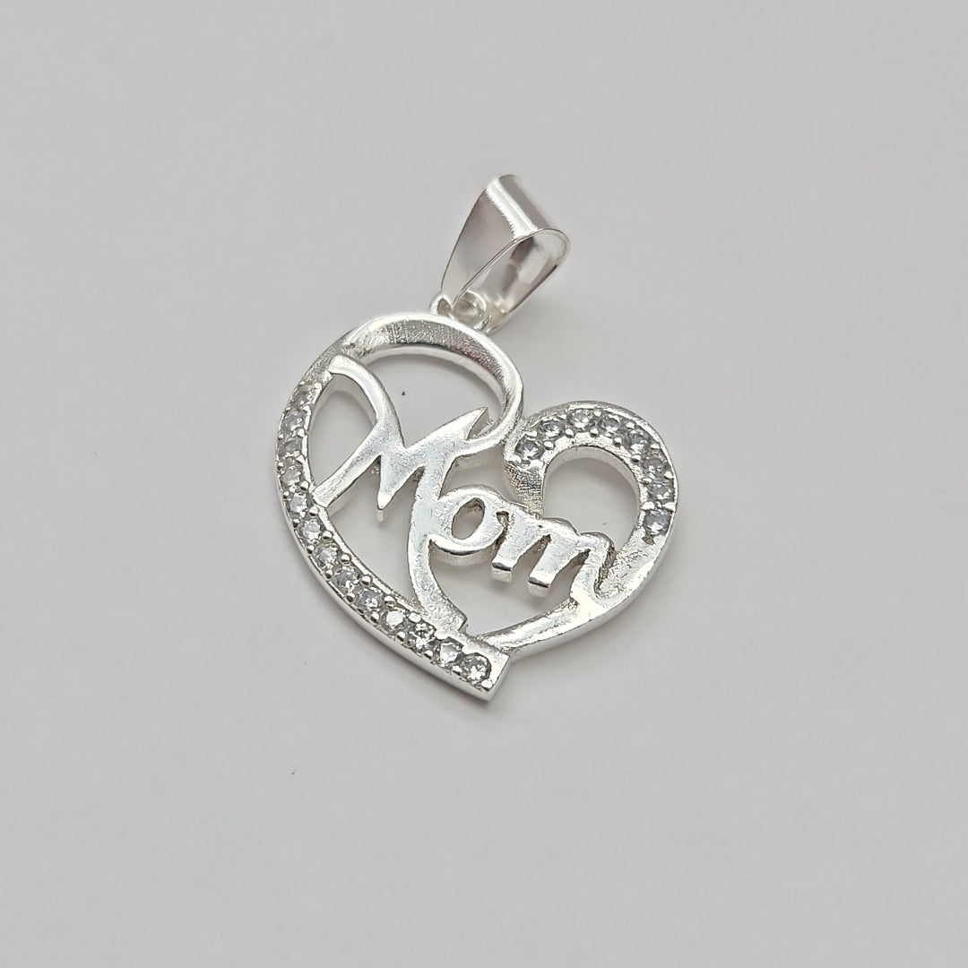 DIJE CORAZON C/CIRCONIAS PLATA .925 3.1 GR (NUEVO)