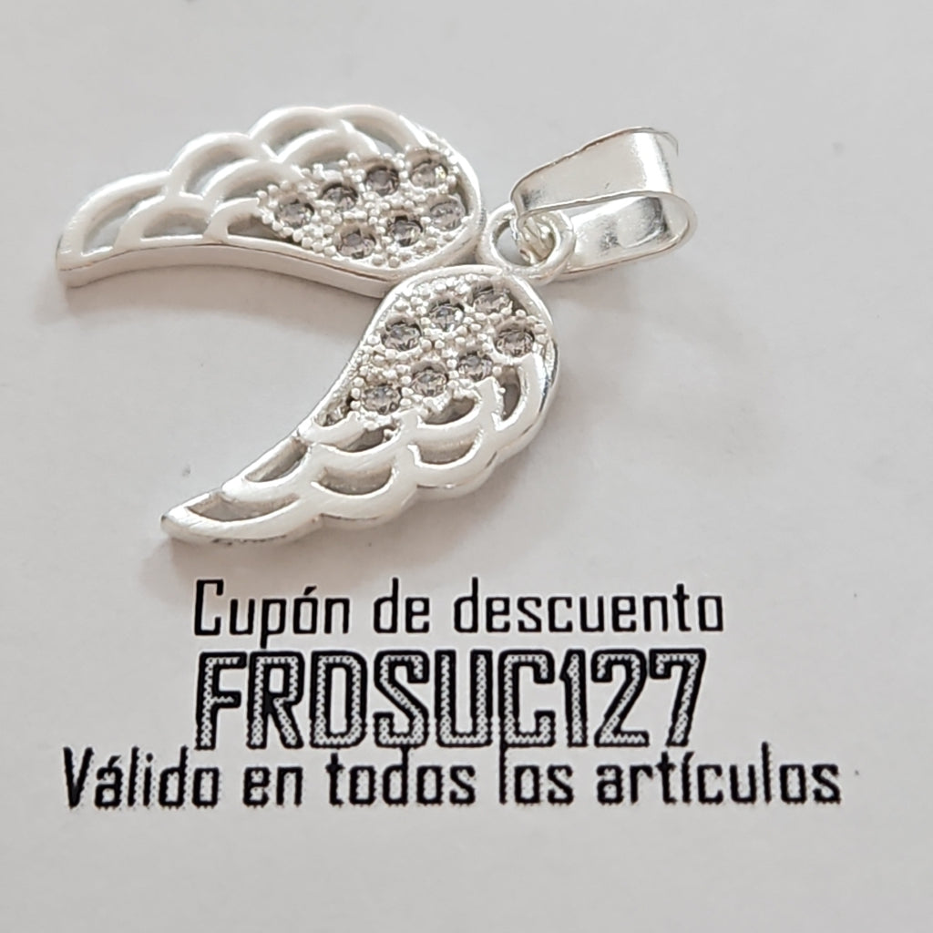DIJE ALAS C/CIRCONIAS PLATA .925 2.2 GR (NUEVO)