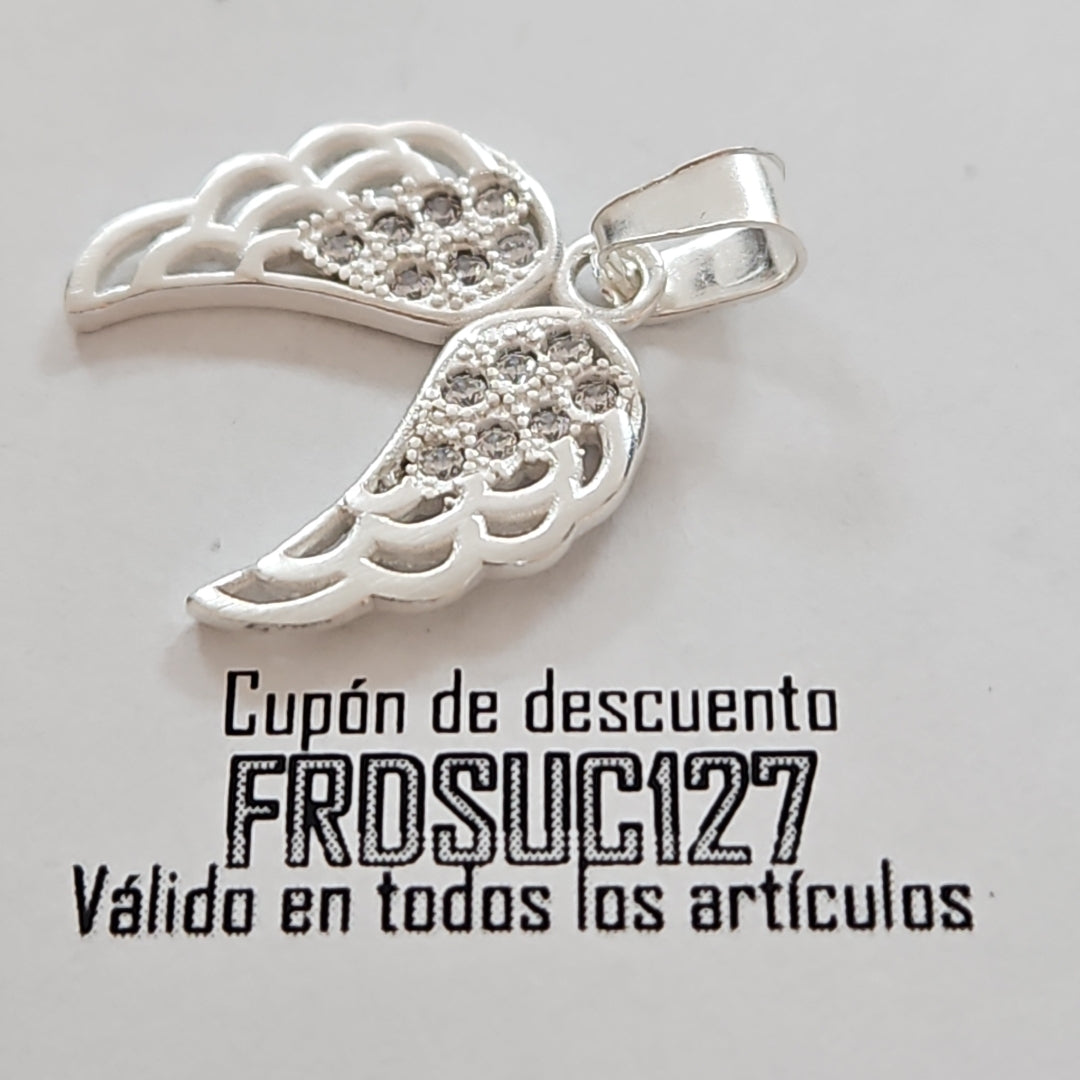 DIJE ALAS C/CIRCONIAS PLATA .925 2.2 GR (NUEVO)