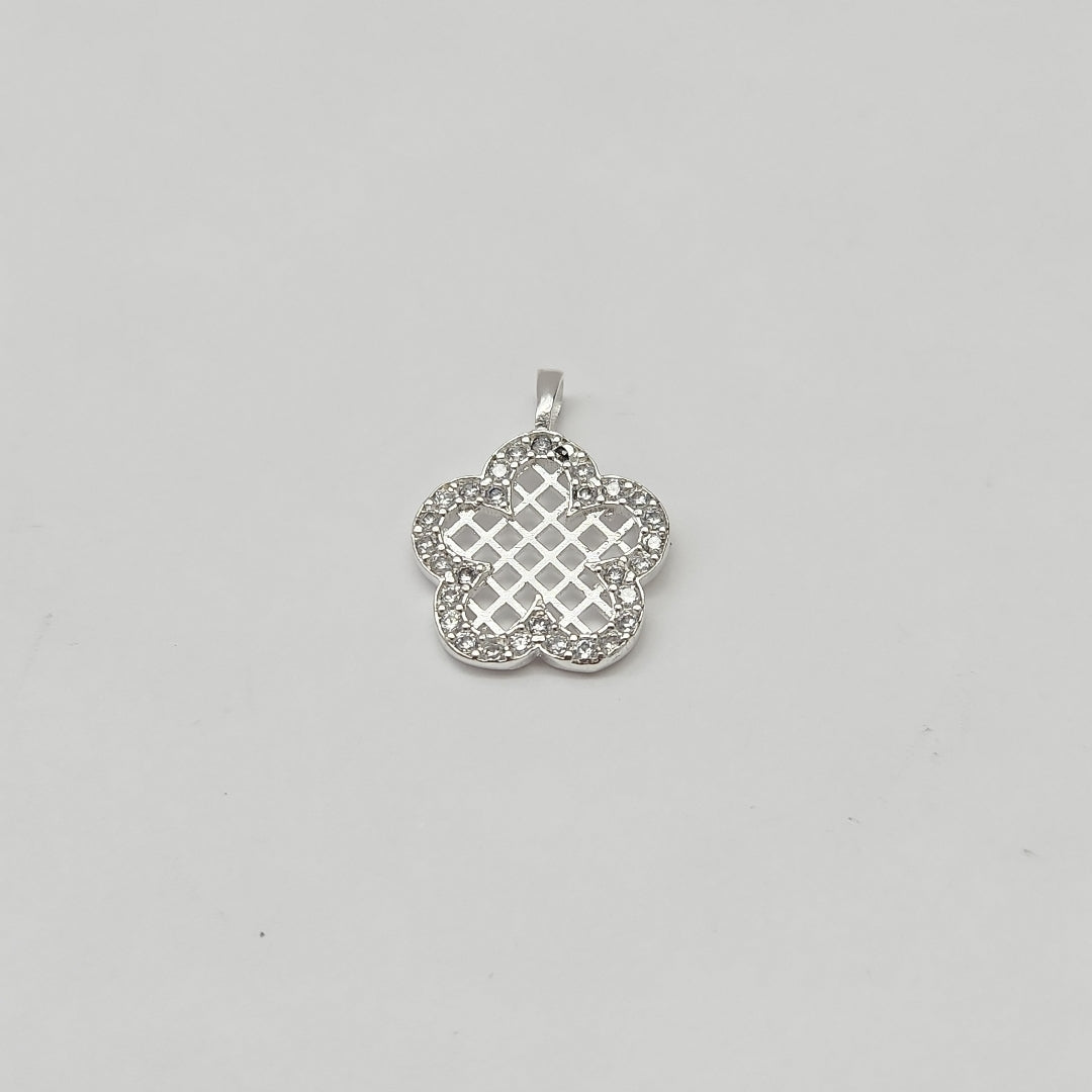 DIJE FLOR CON CIRCONIAS PLATA .925 1.7 GR (NUEVO)
