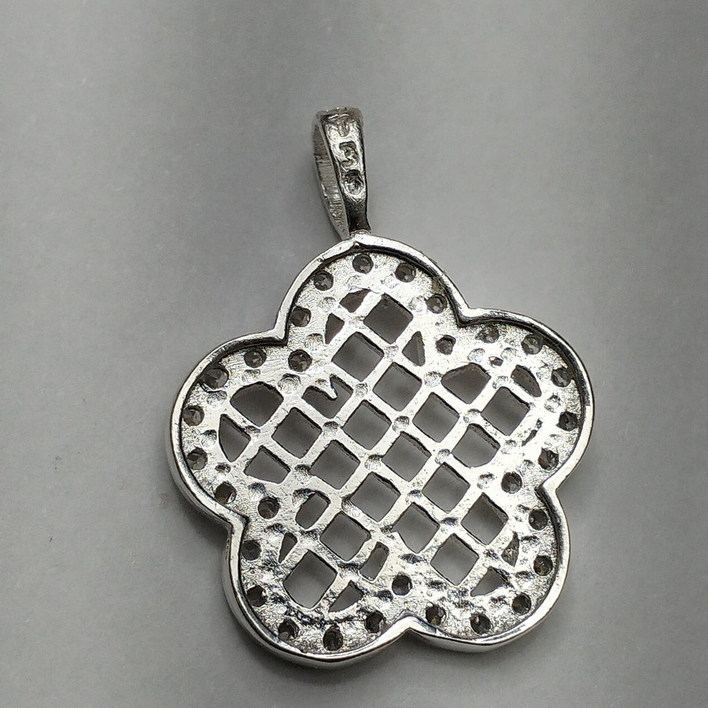 DIJE FLOR CON CIRCONIAS PLATA .925 1.7 GR (NUEVO)