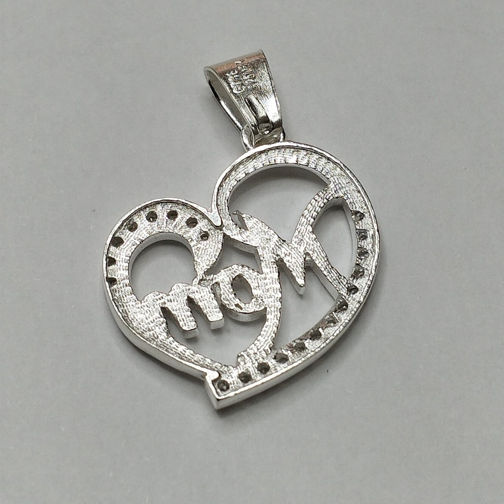 DIJE CORAZON C/CIRCONIAS PLATA .925 3.1 GR (NUEVO)